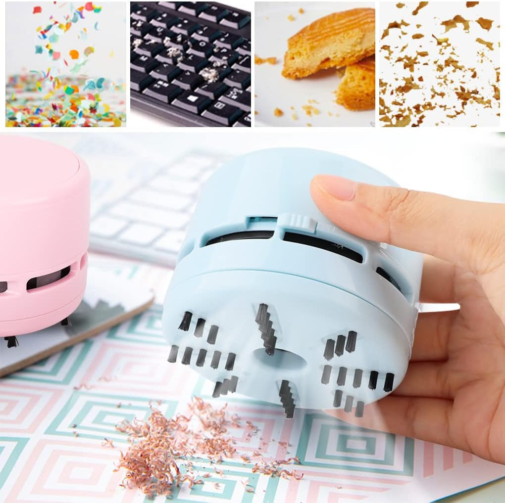 Desktop Vacuum Cleaner,Mini Hand Held Vacuum for Desk,Mini Table Dust Sweeper for Keyboard, Car, Home,Office Tech Gadgets Accessories
